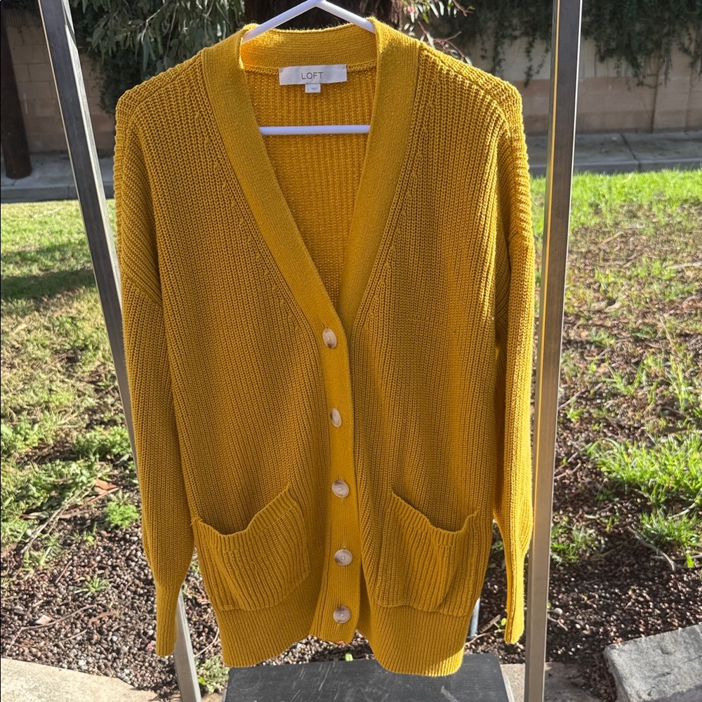 CLEARANCE FINAL DISCOUNT LOFT Women's Golden Yellow Cardigan